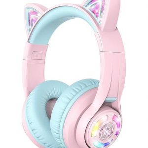 iClever BTH13 Cat Ear Kids Bluetooth Headphones - Pink
