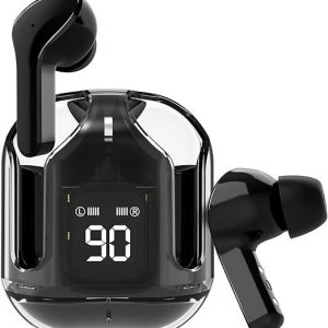 Olivepranc Ultrapods TWS Earbuds - Transparent Design, 30 Hrs Playtime (Black)