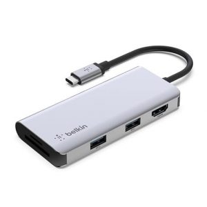 Belkin 5-in-1 USB C Hub: 4K HDMI, USB 3.1 & Card Reader Dock