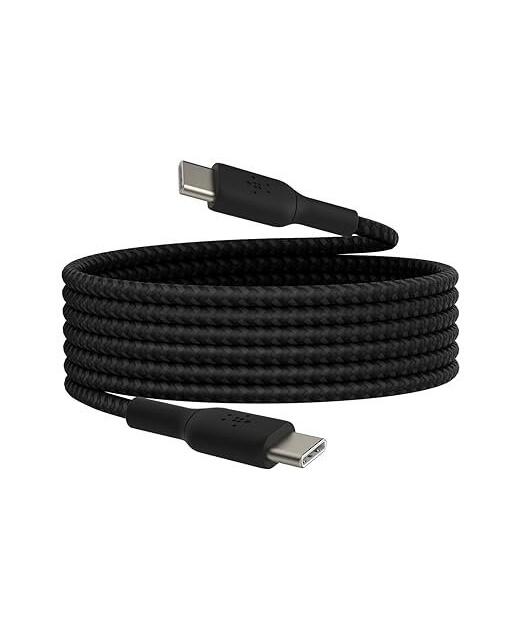 Belkin USB-IF Certified Braided 60 W USB-C to USB-C (Type C) Charge cable, 6.6 Feet / 2 Meter, Black