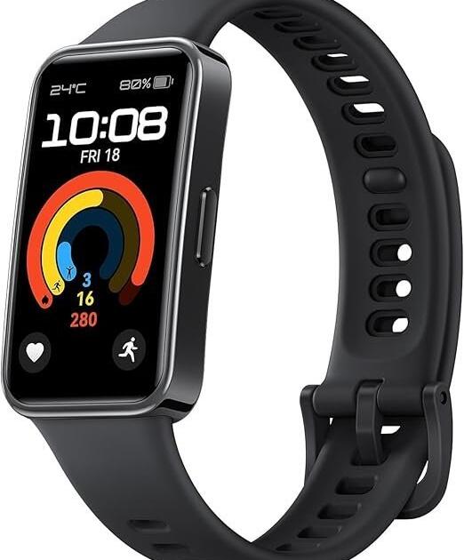 Huawei Band 9, Comfortable All-Day Wearing, Sleep Tracking, Fast Charging, Durable Battery, Intelligent Brightness Adjustments, 100 Different Workout Modes, Compatible with iOS&Android (Black)