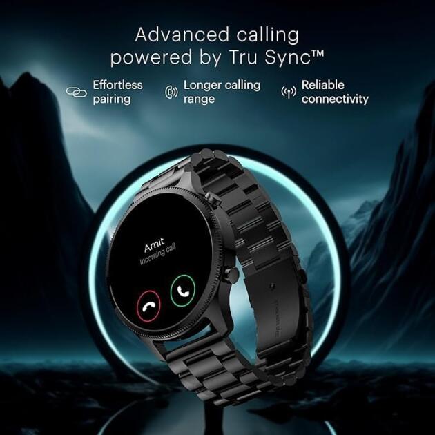 Noise Halo Plus 1.46" Super AMOLED Display Elite Smart Watch, Bluetooth Calling, Stainless Steel Build, Always on Display, Upto 7 Days Battery (Elite Black)