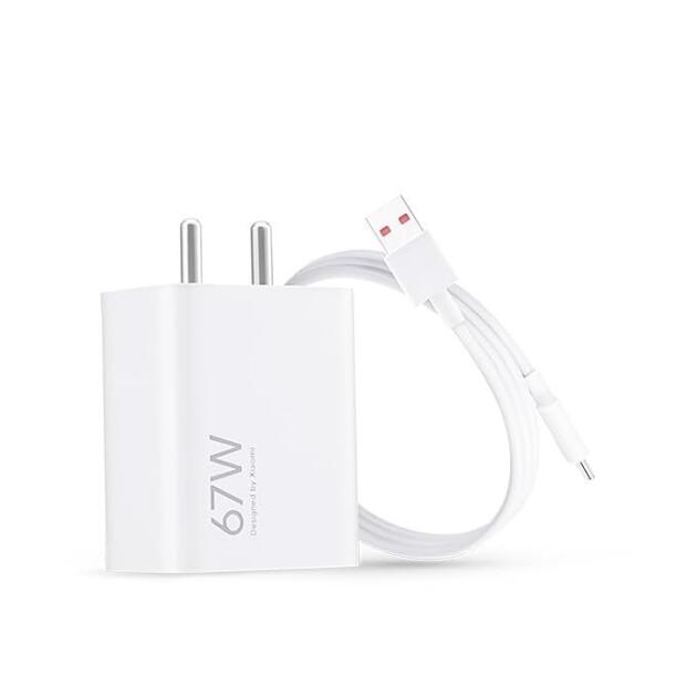 MI Xiaomi 67W Fast Charger USB-C Charging Adapter - Quick Charge 4.0 Power Delivery PD Charger with Cable for Redmi Note, Poco, Mi Phone Series (White)