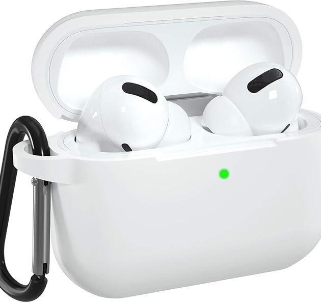 EDNITA Airpods Pro 2 Case Compatible with Airpod 2 Pro & Airpods Pro, Earphone Case Cover Keychain | Shock Ressitant Full Protection LED Visible (White)