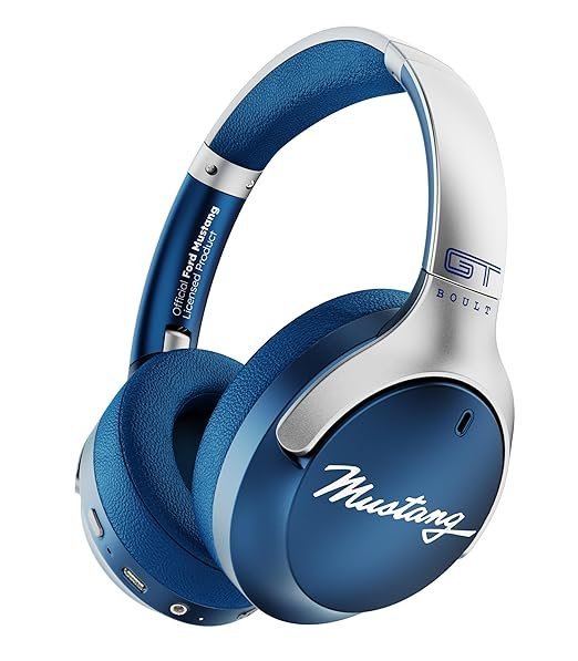 Boult X Mustang Newly Launched Q Over Ear Bluetooth Headphones with 70H Playtime, 40mm Bass Drivers, Zen™ ENC Mic, Type-C Fast Charging, 4 EQ Modes, Bluetooth 5.4, AUX Option, IPX5 Wireless Headphones