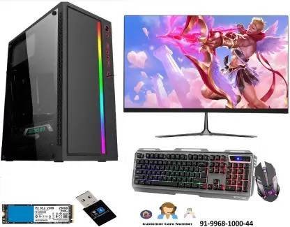 brozzo Gaming & Editing Desktops Core i7 (850) Core i7 (16 GB DDR4/500 GB/512 GB SSD/Windows 10 Pro/2 GB/19 Inch Screen/Gaming & Editing Desktops Core i7 -850 Core i7 (16 GB DDR3/512 GB SSD) with MS Office??(Black)